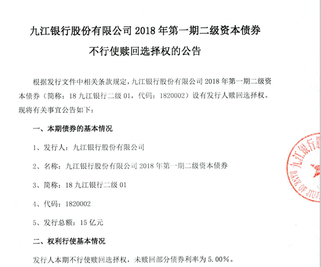 九江银行吓了市场一跳